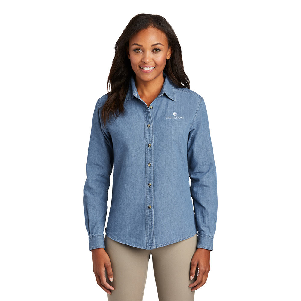 Ladies Long Sleeve Denim Shirt